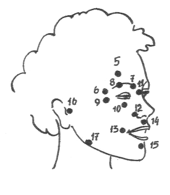 заставка к точечному массажу лица, рисунок